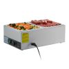 Commercial Food Warmer, 1200W Electric Stainless Steel Steam Food Warmer, Fast Heating Countertop Buffet Bain Marie with Two 1/2 Size Food Pans