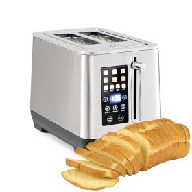 Kitchen 2-Slice Toaster with LED Display for Household