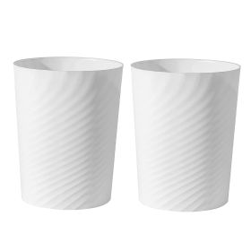 Plastic Small Trash Can Wastebasket, Garbage Container Basket for Bathrooms, Laundry Room, Kitchens, Offices, Kids Rooms, Dorms, (White