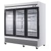 72" Cu Ft Three Glass Door Commercial Reach-In Display Refrigerator, Triple-Door Merchandiser Cooler 33-41F, Stainless Steel, R290, ETL DOE