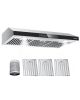 Under Cabinet Range Hood, 36 Inch Kitchen Vent Hood, 900CFM Dual Motors Stainless Steel Stove Hood, with Gesture & Touch Control, LED Light
