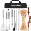 9PCS BBQ Grill Accessories for Top Chef - Professional Grill Tools Set & Basic BBQ Tools for Backyard Restaurant Outdoor Kitchen - Gifts for Father
