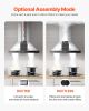 Wall Mount Range Hood, 30 inch Chimney-Style Ceiling Mount Vent, 800 CFM Stainless Steel Kitchen Stove Hood with Gesture & Touch Control, LED Light