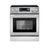 30 in Electric Range Oven, 4.8 Cu. Ft. Capacity Compact Freestanding Oven, Stainless Steel Kitchen Stove, with 5 Burners, Timer, Self-Cleaning