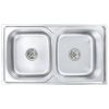 Kitchen Sink Double Basin with Strainer Stainless Steel