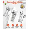 45-Piece Silverware Set, Food-Grade Stainless Steel Flatware Utensils, Mirror Finished Cutlery Set, Dishwasher Safe Eating Tableware for Kitchen Home
