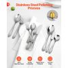 65-Piece Silverware Set, Food-Grade Stainless Steel Flatware Utensils, Mirror Finished Cutlery Set, Dishwasher Safe Eating Tableware for Kitchen Home