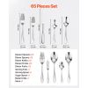 65-Piece Silverware Set, Food-Grade Stainless Steel Flatware Utensils, Mirror Finished Cutlery Set, Dishwasher Safe Eating Tableware for Kitchen Home