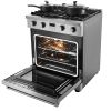 Gas Range Oven, 29.9 Inches Width, Freestanding Stainless Steel Stove and Oven with 4 Sealed Cooktop Burners, Easy Reach Racks, Halogen Light