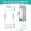 27" Reach-In Commercial Refrigerator, Stainless Steel Single Door Cooler, Digital Thermostat, LED Lighting, ETL