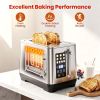 Kitchen 2-Slice Toaster with LED Display for Household