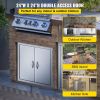 BBQ Access Door 24W x 24H Inch, Grill Door Double Door Brushed Stainless Steel, Outdoor Kitchen Doors for BBQ Island Grilling Station