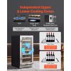 Wine Cooler, 28 Bottle Dual Zone Wine Fridge, Mini Wine Cooler Refrigerator with Glass Door, Adjustable Shelves, Digital Temperature Control