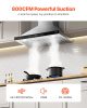 Wall Mount Range Hood, 30 inch Chimney-Style Ceiling Mount Vent, 800 CFM Stainless Steel Kitchen Stove Hood with Gesture & Touch Control, LED Light