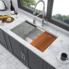 Single Bowl Undermount Workstation Kitchen Sink - 28" x 19" x 10" Inch 16 Gauge Stainless Steel Deep Sink