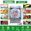 ORIKOOL 54" Commercial Freezer 49 Cu.ft with 2 Solid Door Reach-In Freezers Stainless Steel ETL Approved Upright Freeze Storage