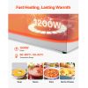 Commercial Food Warmer, 1200W Electric Stainless Steel Steam Food Warmer, Fast Heating Countertop Buffet Bain Marie with Two 1/2 Size Food Pans