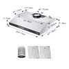 Under Cabinet Range Hood, 30 Inch Kitchen Vent Hood, 900CFM Dual Motors Stainless Steel Stove Hood, with Gesture & Touch Control, LED Light