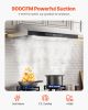 Under Cabinet Range Hood, 36 Inch Kitchen Vent Hood, 900CFM Dual Motors Stainless Steel Stove Hood, with Gesture & Touch Control, LED Light