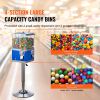 Commercial Vending Machine, Four Compartment Rotatable Gumball and Candy Dispenser, Adjustable Height Coin Operated Candy Bank with Iron Stand