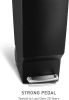 40 Liter / 10.6 Gallon Slim Kitchen Step Trash Can With Secure Slide Lock, Black Plastic