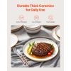 Dinnerware Set, Service for 6 (18 PCS), Round Plates and Bowls Sets, Scratch Resistant Ceramic Dinner Ware