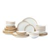 Dinnerware Set, Service for 8 (32 PCS), Round Plates and Bowls Sets, Scratch Resistant Ceramic Dinner Ware