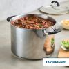 Brilliance 8 Quart Stockpot with Lid, Induction Compatible, Metal Utensil and Dishwasher Safe, Stainless Steel