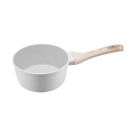 Multipurpose Sauce Pan Small Kitchen Cooking Pot with Handle (Capacity: 1.5 QT, Color: White)
