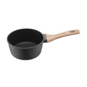 Multipurpose Sauce Pan Small Kitchen Cooking Pot with Handle (Capacity: 1.5 QT, Color: Black)